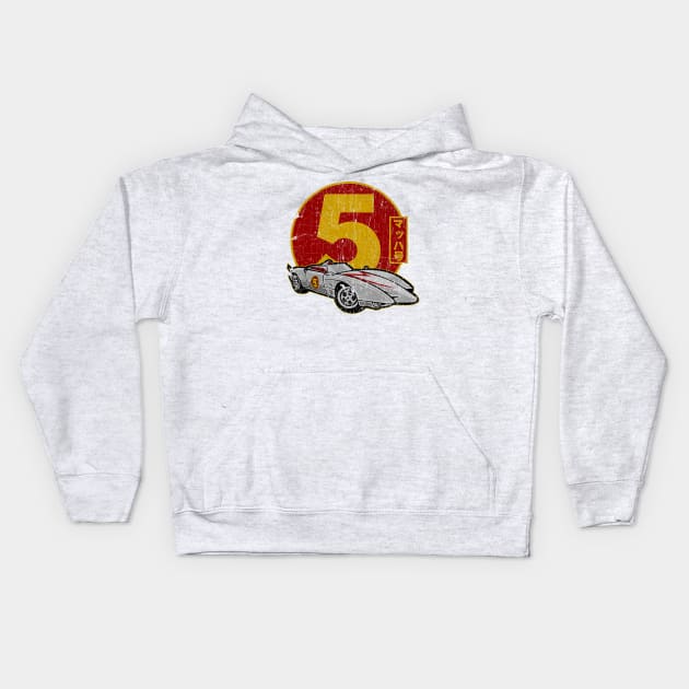 Vintage Mach Five/ Speed Racer Kids Hoodie by OniSide